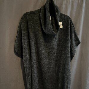 Gap oversized poncho sweater cowl neck charcoal gray M/L never worn